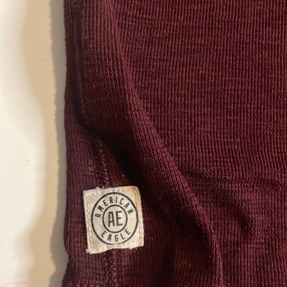 American eagle mens long sleeve maroon 1/4 button soft tee size xxl - Picture 10 of 14